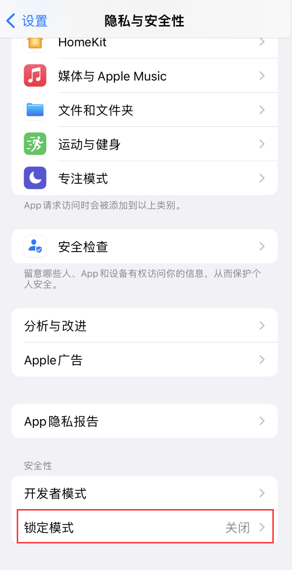 麻章苹果手机维修分享iOS 16 “锁定模式”是什么 